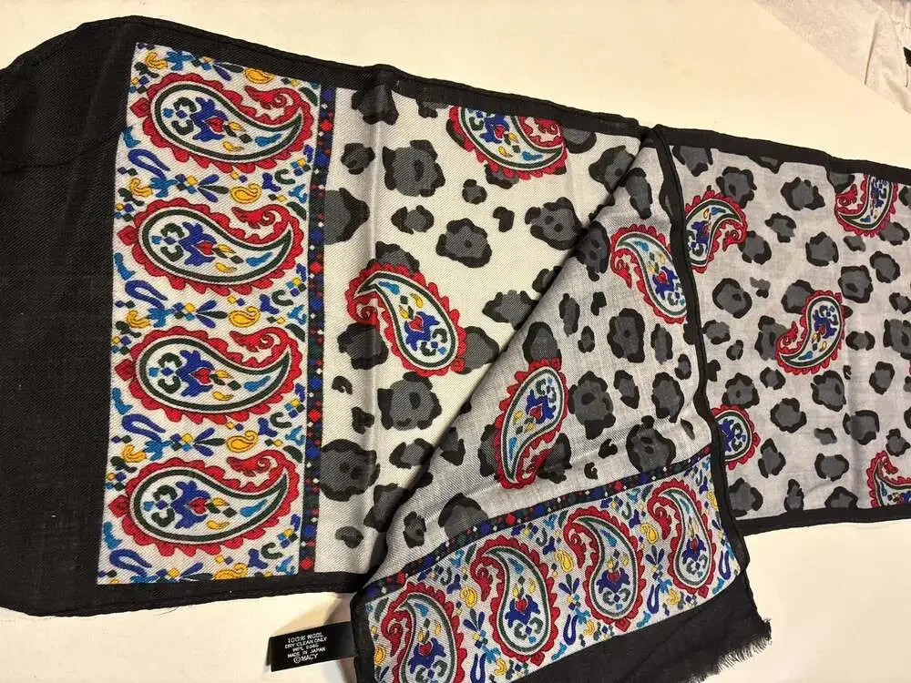 Morgan Taylor Paisley and Animal Print Long Scarf